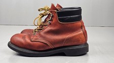 VTG Red Wing Boots Mens 8.5 H Red Leather Steel Toe Work USA Made ANSI Z41 PT91