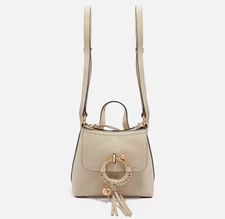 See By Chloe Women Joan Sac Porte Leather Back Bag 24H-Cement Beige OS New