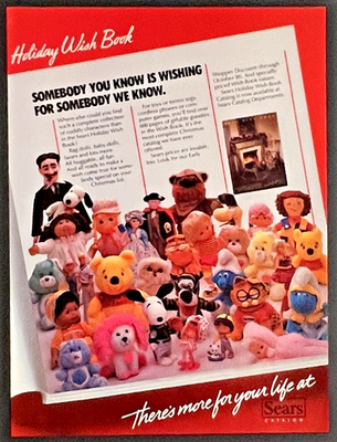 #ad #ad Sears Wish Book Christmas Catalog Care Bears Snoopy Smurfs Vintage Print Ad 1983 $13.50