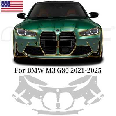 For BMW M3 G80 2021-2025 Precut Paint Protection Film Clear PPF TPU Front Bumper
