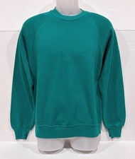 Vintage 90s Jerzees Blank Sweatshirt Crewneck Made in USA Men's L Green READ