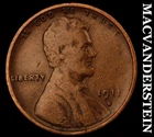 1911-S Lincoln Wheat Cent - Scarce  Very Fine  Semi-key  Better Date  #K651