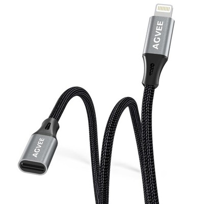 3.3ft Lightning Extension Cable Braided Female to Male Extender