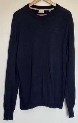 SCHOTT NYC Wollmischung Pullover Herren XL Navy Blau Pulli USA