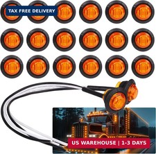 TMH Pack of 20 3/4 Inch Mount Amber LED Clearance Bullet Marker lights, Side LE