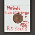 1909 VDB    LINCOLN  CENT  ~ CHOICE BRILLIANT  UNC ~  RS COINS #24J / FREE SHIP