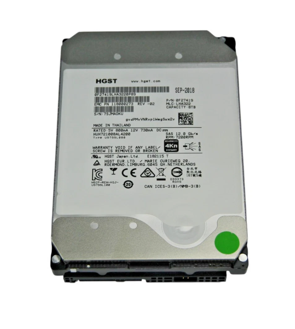Dell SAS Internal Hard Disk Drives 8 TB Storage Capacity for sale