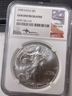 1998 SILVER EAGLE $1 GEM UNCIRCULATED NGC HAND SIGNED JOHN MERCANTI