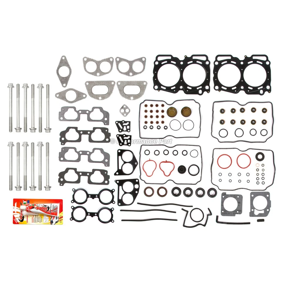 Conjunto de juntas de cabeça válvulas kit de correia dentada ajuste 04-06 Subaru SOHC EJ25 VIN B - Imagem 2 de 4
