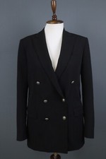 TAGLIATORE Black Casual Long Sleeve Six Button Double Breasted Blazer Sz 42 / L