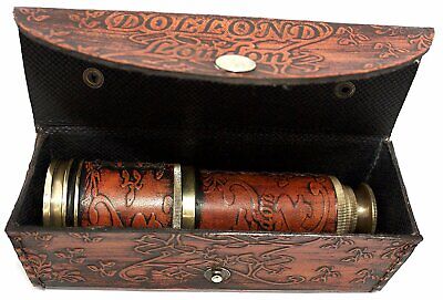 Details about   16" Dollond London Antique Maritime Brass Telescope~Spyglass with Leather Cover 