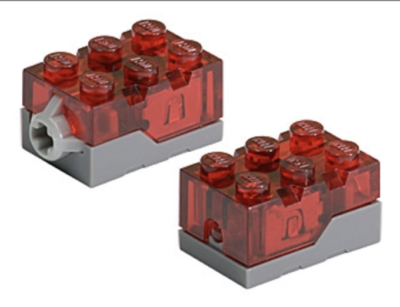 Lego Dark Bluish Gray Electric Light Brick x x 1/3 Trans-Red Top  5493c01