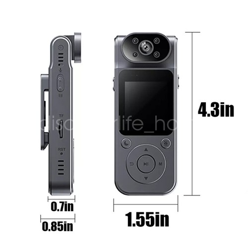 4K/2K/1080P Camcorder Mini Body Camera 180° Rotatable Audio Video IR Night Cam - Picture 17 of 28