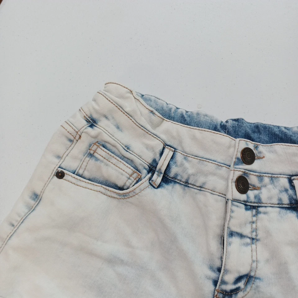 Pantalones Cortos de Denim para Mujer CHEROKEE Talla S W27 L2.5 Tiro Alto Informales Blanco y Azul Foto 2 de 4