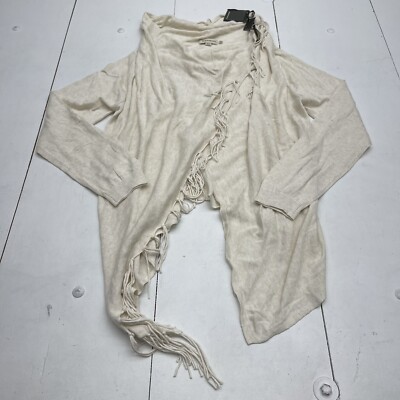 Repeat Ivory Fringe Wrap Cardigan Women s Size 42 Large