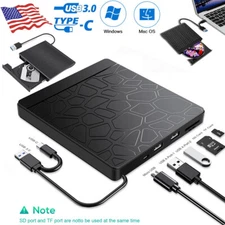 Slim External CD DVD Drive USB 3.0 Disc Player Burner Writer For Mac Laptop PC