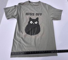 Cat Hiss Off Cat Doodle Gray T-Shirt Unisex Size Medium. Free Shipping