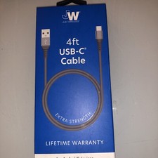 Just Wireless Durable 4 Ft. USB C Cable Extra Strength Black for Android Devices