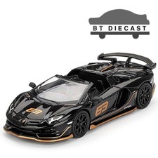 MINI GT LAMBORGHINI AVENTADOR SVJ #63 ROADSTER 1/64 NERO ALDEBARAN MGT00803