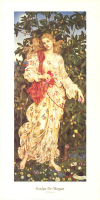 EVELYN DE MORGAN Flora 39.5'' x 19.75'' Offset Lithograph 1994 Romanticism