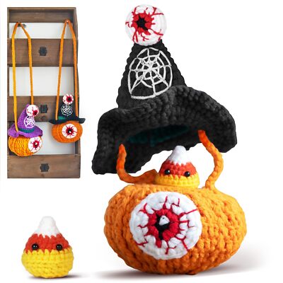 Crochet Kit for Beginners Halloween Pumpkin Candy Bag Crocheting Knitting Kit...