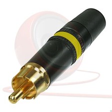 Rean Phono RCA Connector. NYS373-4. Male Jack Plug. Yellow Marking. Video, SDPIF