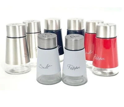 AQS INTERNATIONAL 4" / 10cm Stainless Steel Manual Salt & Pepper Shaker Chef Kitchen Restaurant