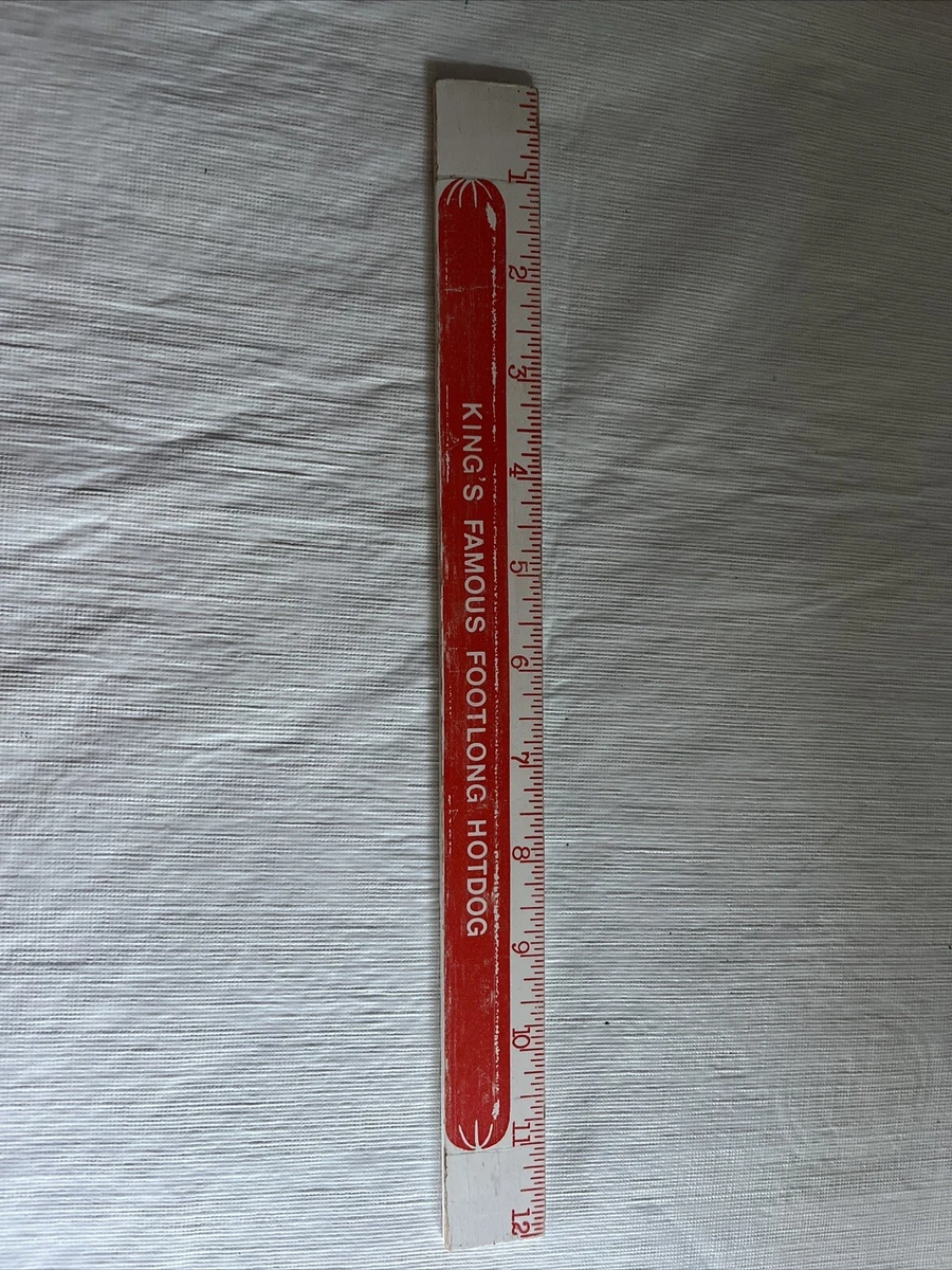 vintage advertising ruler Kings Famous Foot long hotdogs Wooden Ruler