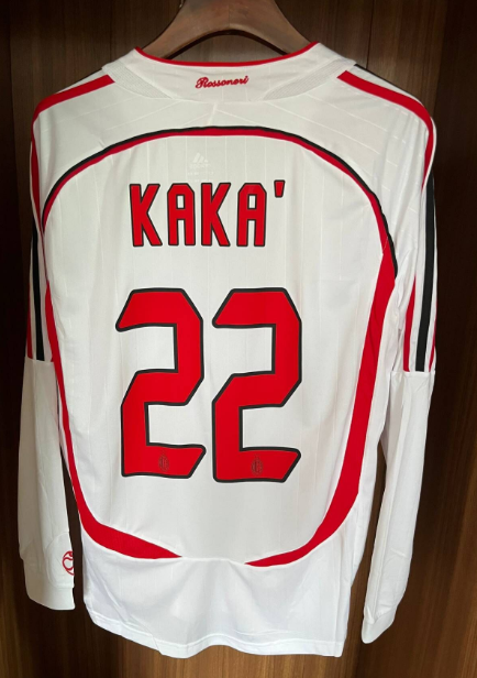 Kaka#22 AC Milan 06/07 Long Sleeve Retro Vintage Shirt Classic