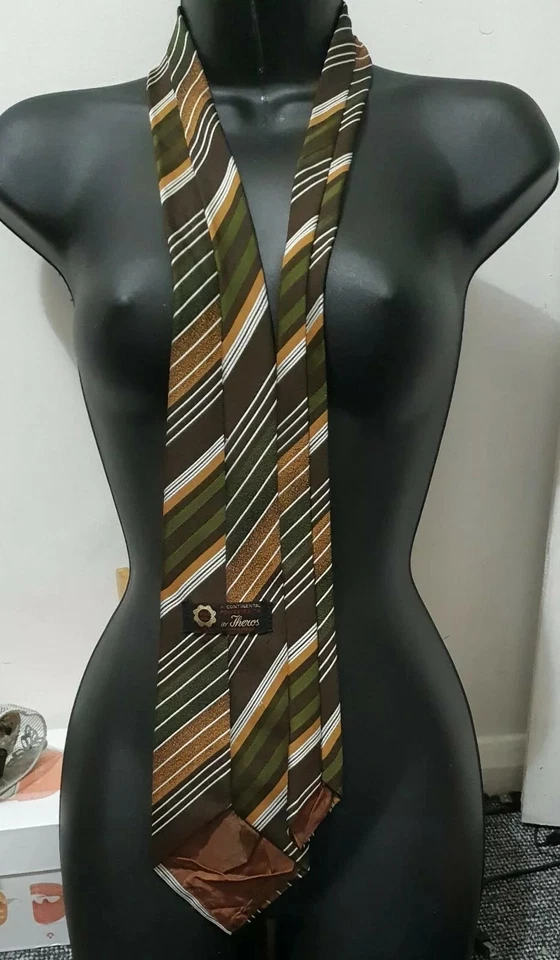 Corbata para hombre multicolor a rayas talla única por Continetal Theam Design sello dorado Foto 2 de 4