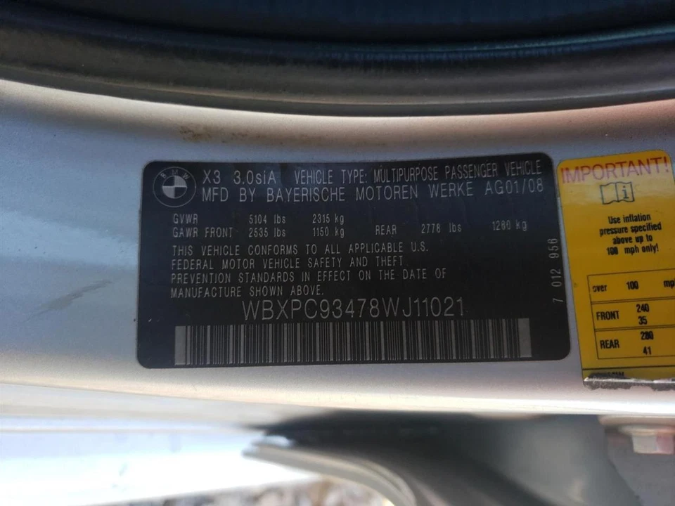 Conjunto de palanca de cambios de transmisión automática usado se adapta a: BMW X3 2008 grado A Foto 2 de 4