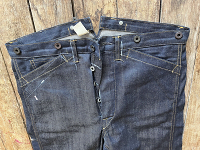 RRL Double RL Men's Jeans raw rigid waist overalls straight leg