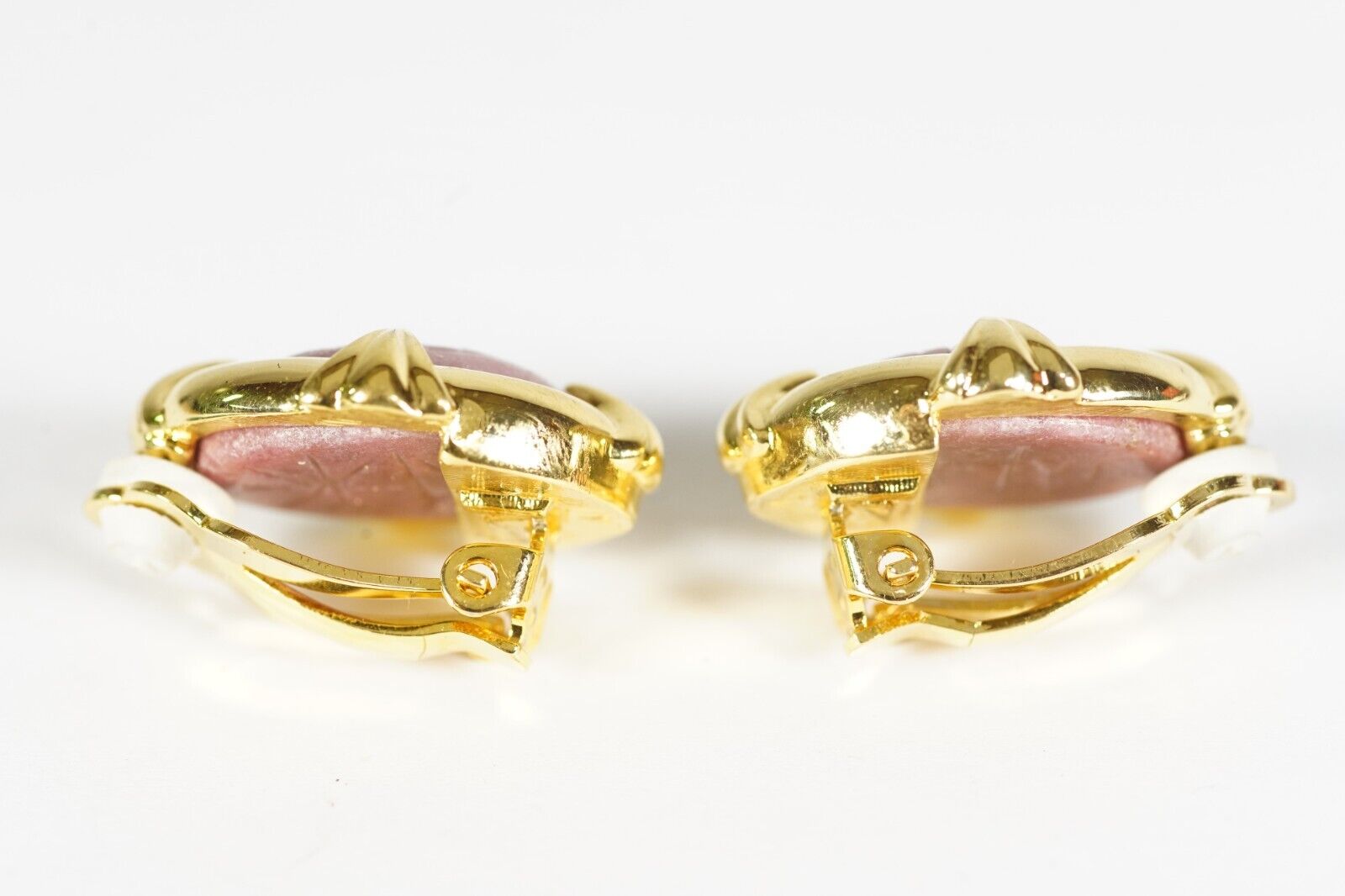 Gemstone Scarab Clip Earrings, Jade, Lapis Lazuli… - image 7