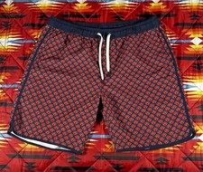Fair Harbor The Anchor Red Art Deco Stretch Lined Swim Trunks Mens XL Summer