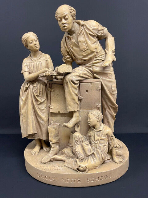 JOHN ROGERS GROUP STATUE SCULPTURE AFRICAN AMERICAN SLAVERY ABOLITION 1866