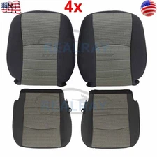 For 2009-2012 Dodge Ram 1500 2500 3500 Bottom + Top Seat Covers Cloth Gray LH&RH