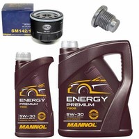 MotoröL Filter Set Mannol 5W-30 API 6 Liter + Schraube FüR Daica Lodgy Renault