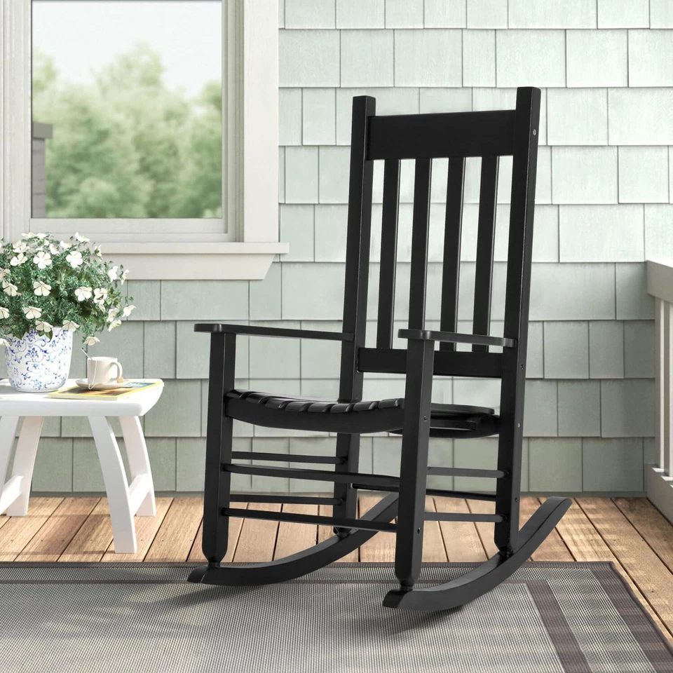 Outdoor Rocking Chair Patio Rocking Chair Porch Rocking W/High Back Rocker Chair - Image 2 of 4