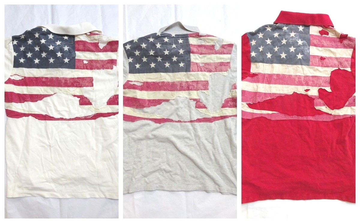 NEW RALPH LAUREN DENIM AND SUPPLY DISTRESSED FLAG COTTON NEW RALPH LAUREN DENIM AND SUPPLY DISTRESSED FLAG COTTON