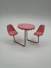 Vintage Tutti and Todd Mattel Sundae Treat Pink Doll Table & Chairs 3556 Japan