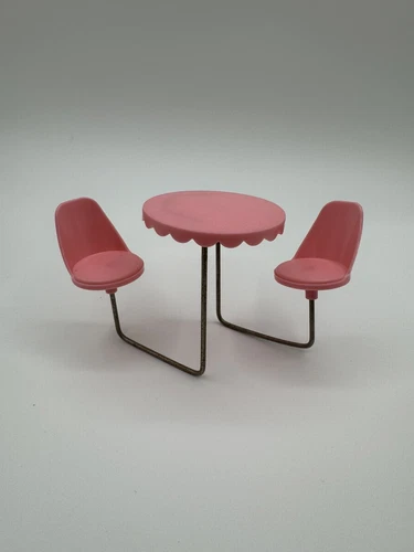 Vintage Tutti and Todd Mattel Sundae Treat Pink Doll Table & Chairs 3556 Japan