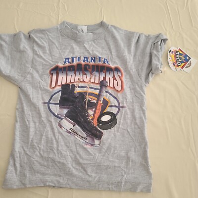 Atlanta Thrashers NHL Cotton Gray T Shirt Youth Size S Small (8) New! 