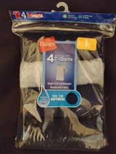 4 Count Hanes Boys T-Shirts Size Large 14-16 Brand New Sealed