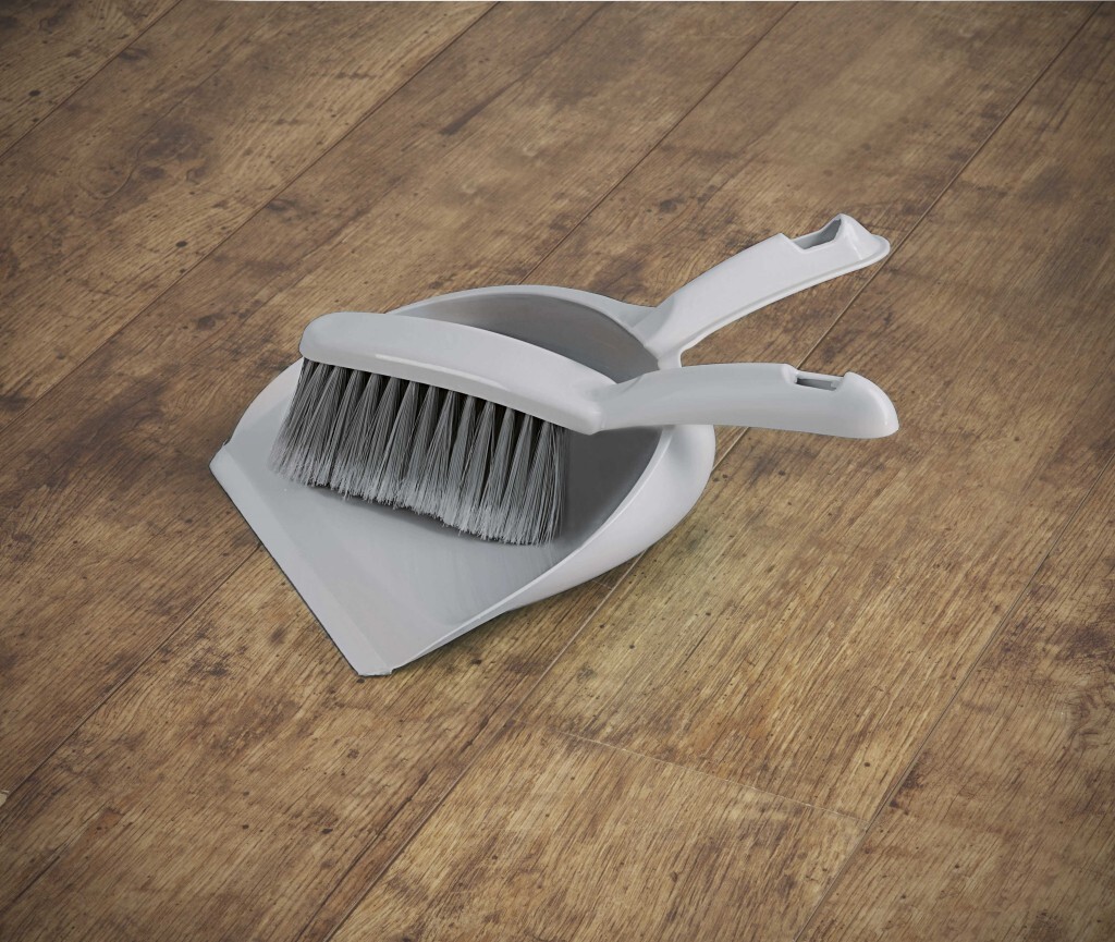 Supahome Grey Dustpan and Brush Set Plastic Hand Dust Pan Household Cleaning