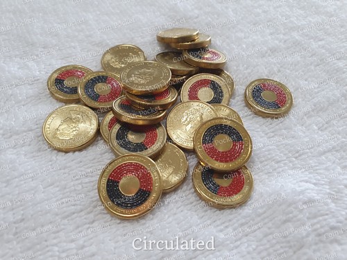 Bandera Aborigen 2021 Rojo Negro Dos Dólares Moneda Color $2 Australia Rara - CIRC - Imagen 5 de 13