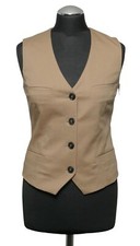 Closed Niki Damen Weste S beige uni einreihig kurz Twill Baumwolle Neu