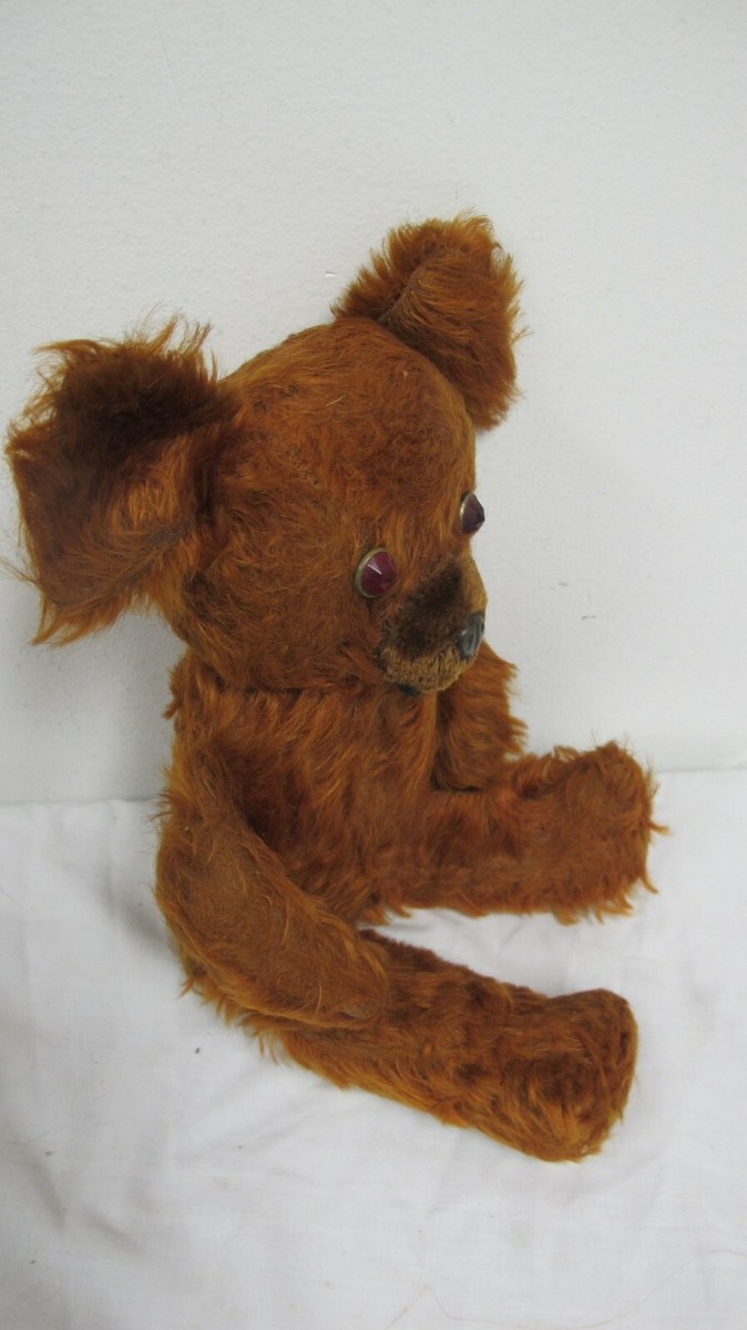 ANTIQUE 1930'S TEDDY BEAR METAL NOSE JOINTED HEAD 12