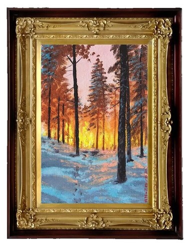 VINTAGE SANTA CAT CHRISTMAS KITTEN PET ANIMAL ART PAINTING REAL