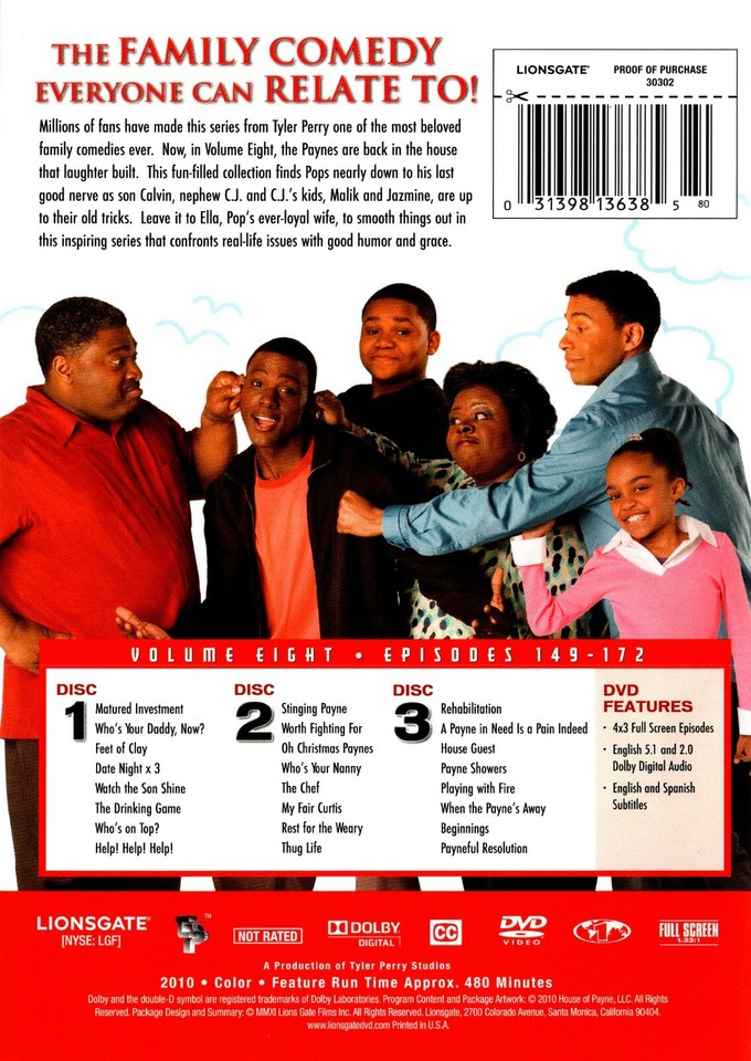 Tyler Perrys House of Payne, Vol. 8 MINT (DVD, 2011, 3Disc Set) Season