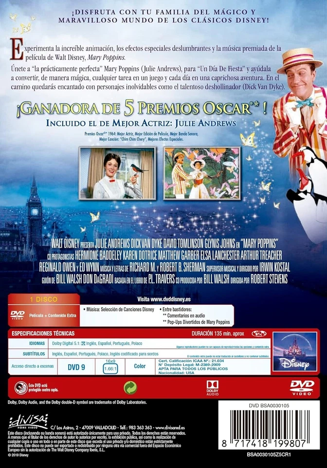 Mary Poppins dvd nuevo precintado - Imagen 2 de 2